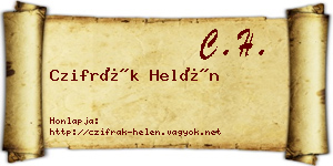 Czifrák Helén névjegykártya